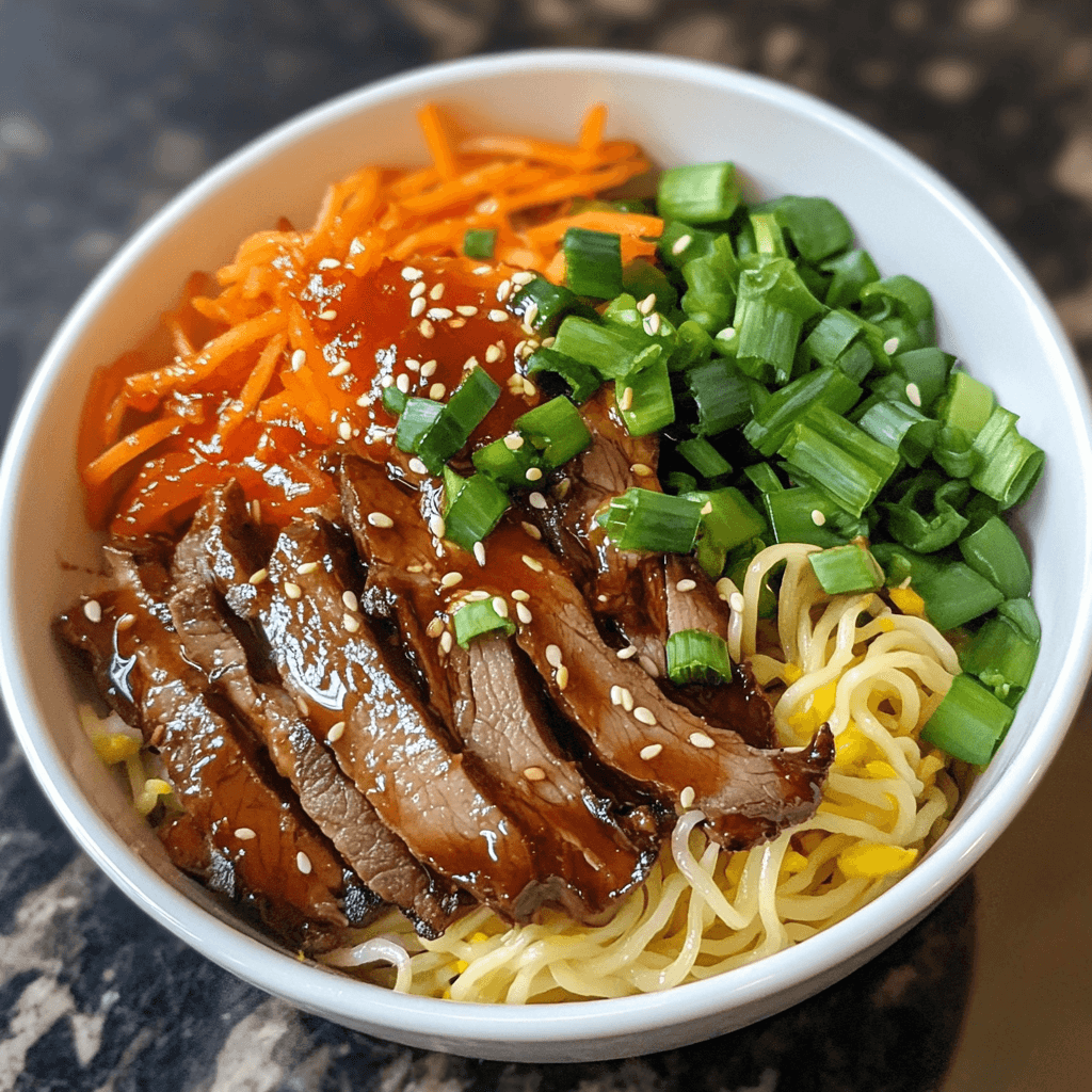A delicious Noodle Bowls filled with noodles, fresh vegetables, and savory toppings.