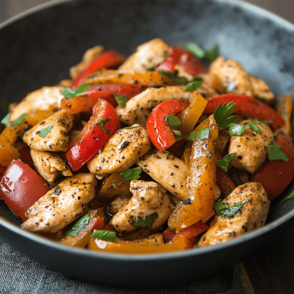chicken and bell peppers
