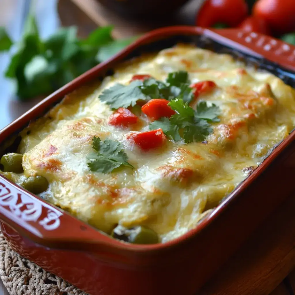 A hearty serving of Chile Relleno Casserole ready in under 45 minutes, perfect for busy weeknights.