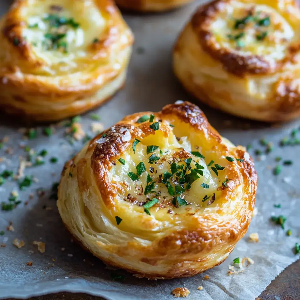 A plate of freshly baked cheesy garlic cruffins ready in under 30 minutes, perfect for weekend brunch.