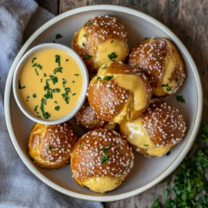 Soft Pretzel Bites with Vegan Cheese Sauce