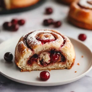 Cherry Cinnamon Rolls with Homemade Filling