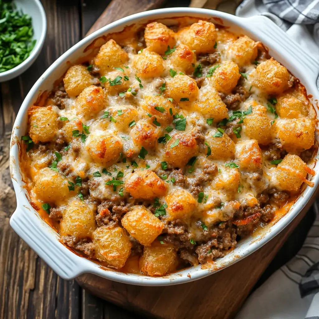 Tater Tot Casserole with Ground Beef