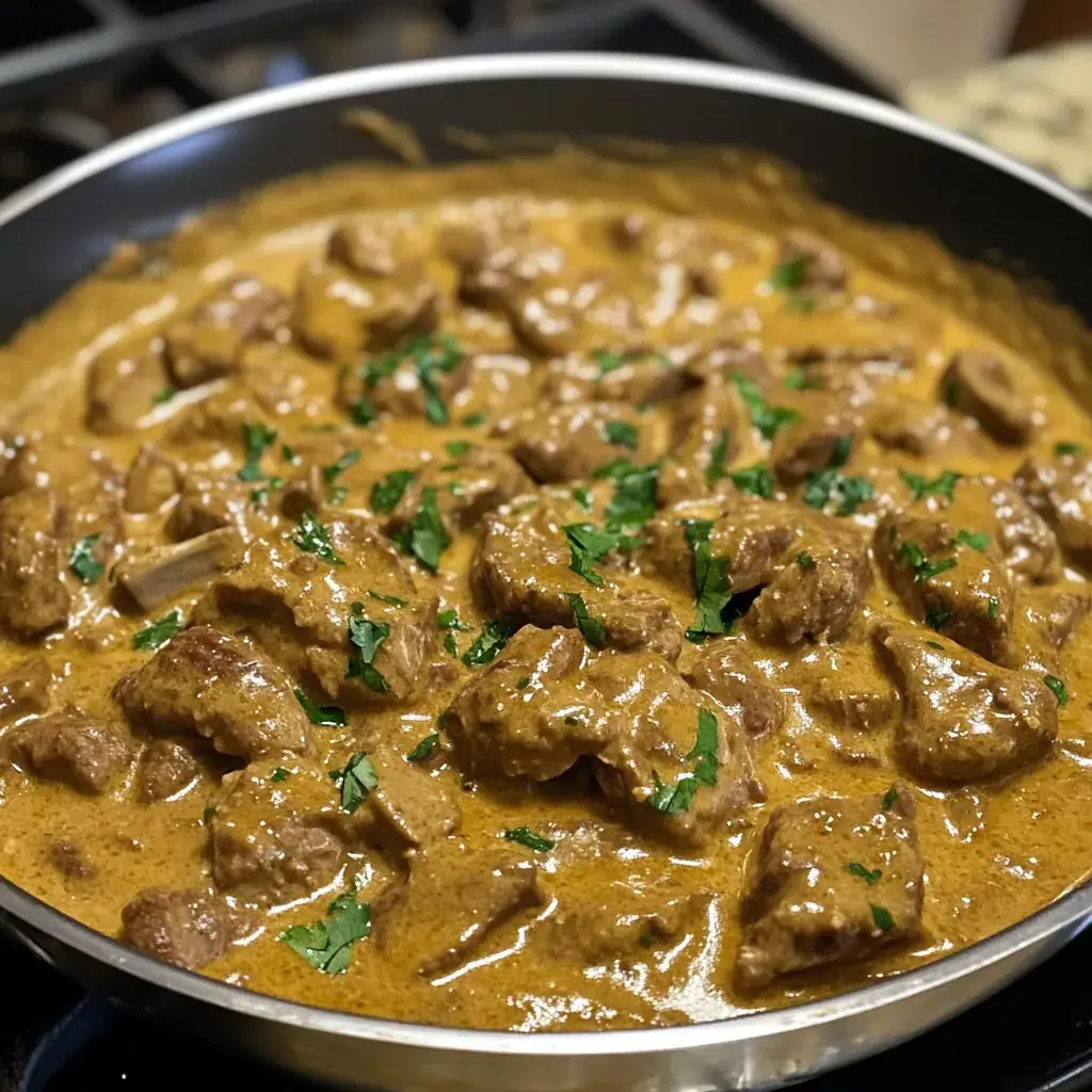 A simple yet satisfying serving of homemade beef stroganoff ready in under 45 minutes, perfect for busy weeknights.