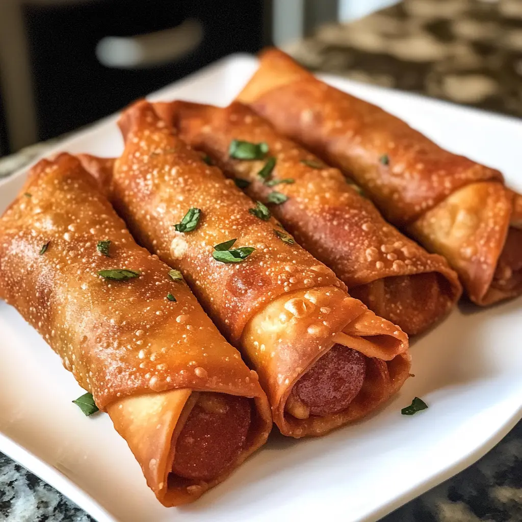 Pepperoni Pizza Egg Rolls Recipe