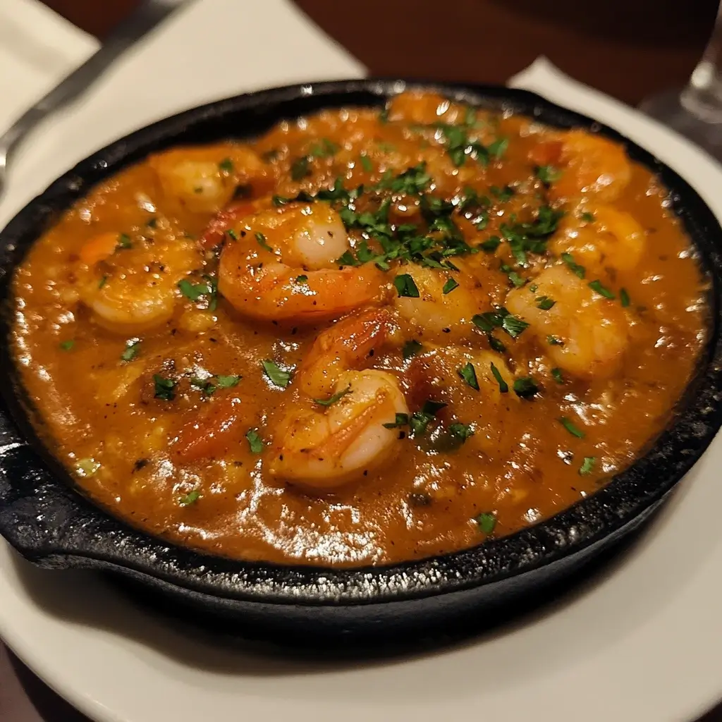 A large platter of shrimp étouffée pappadeaux surrounded by crusty bread and a side salad, perfect for family dinners.