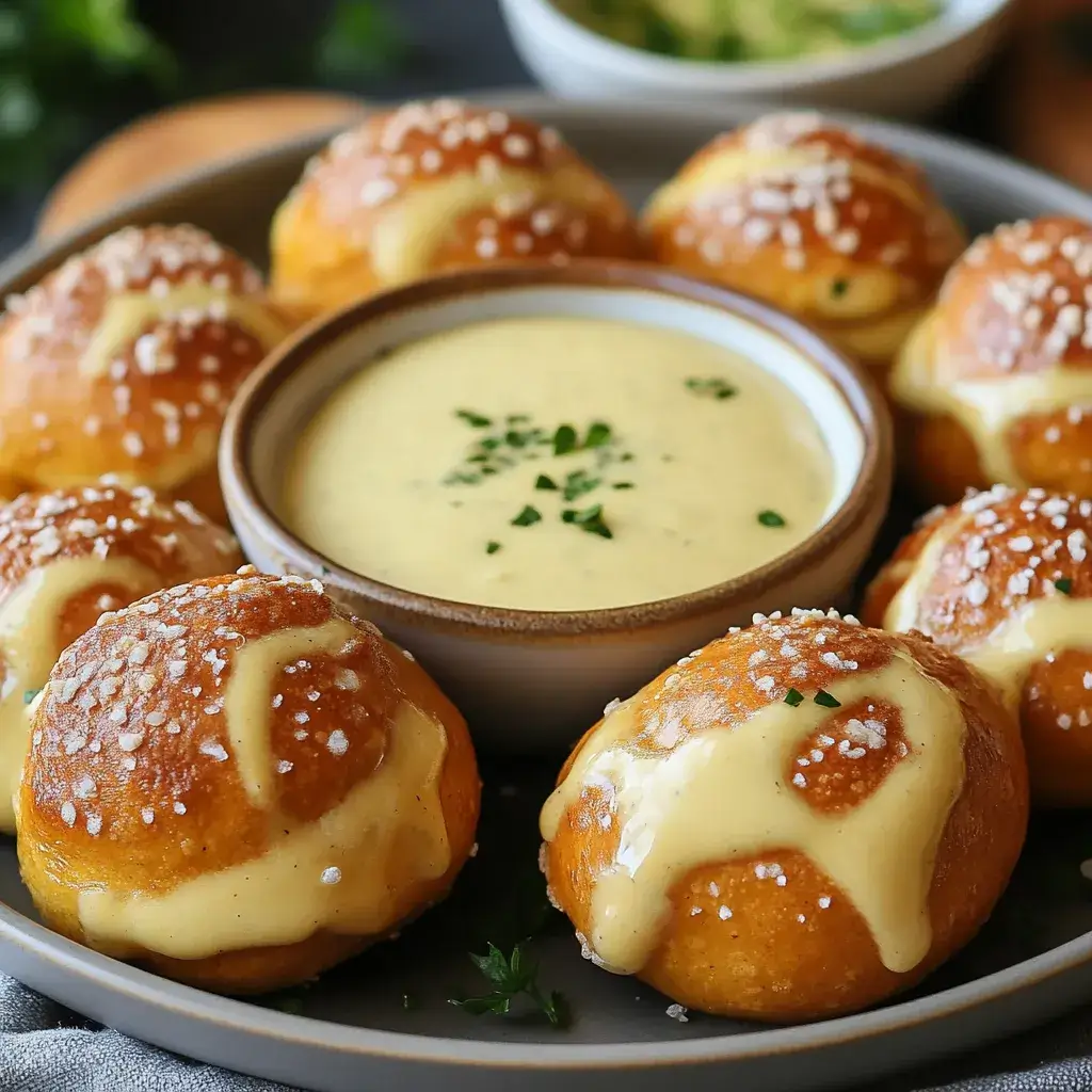 Soft Pretzel Bites with Vegan Cheese Sauce