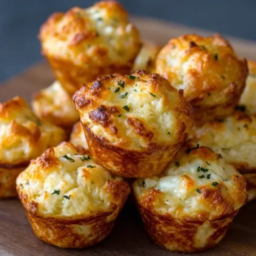 Cheesy mashed potato cheese puffs baked until golden and crispy.